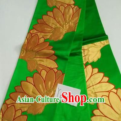 Japanese Traditional Embroidered Brocade Waistband Kimono Yukata Dress Green Belts for Women
