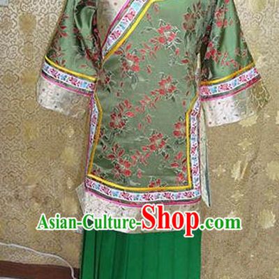 Chinese Ancient Manchu Lady Embroidered Costume Qing Dynasty Young Mistress Xiuhe Suit for Women