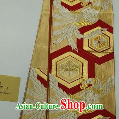 Japanese Traditional Embroidered Phoenix Brocade Waistband Kimono Yukata Dress Wafuku Belts for Women