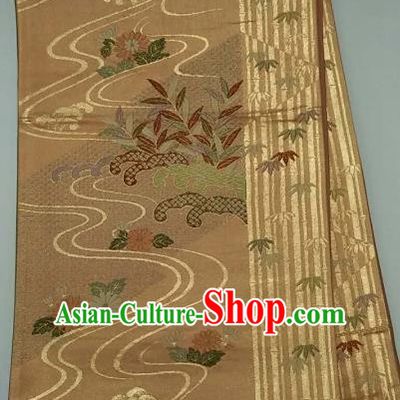 Japanese Traditional Golden Brocade Waistband Kimono Yukata Dress Wafuku Belts for Women