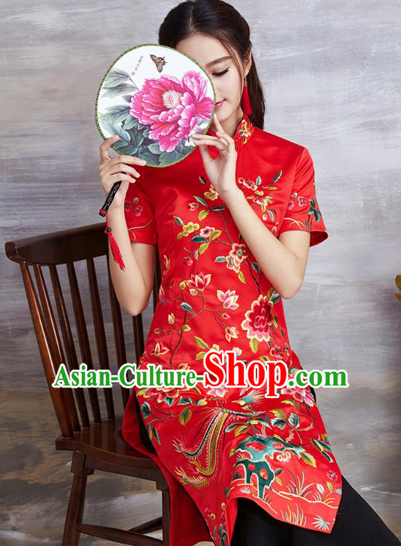 Traditional Ancient Chinese Young Women Cheongsam Dress Republic of China Tangsuit Stand Collar Blouse Dress Tang Suit Clothing Traditional Ancient Chinese Young Women Cheongsam Dress Republic of China Tangsuit Stand Collar Blouse Dress Tang Suit Clothing