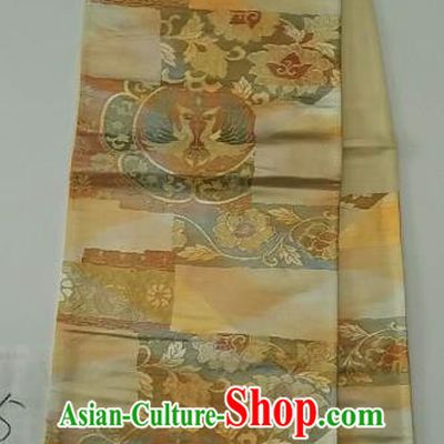 Japanese Traditional Waistband Kimono Yukata Embroidered Golden Brocade Belts for Women