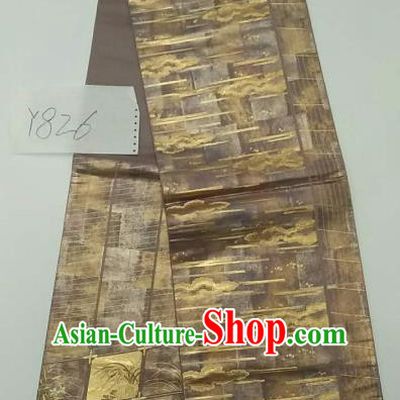 Japanese Traditional Waistband Kimono Yukata Brownness Brocade Belts for Women