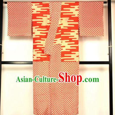 Ancient Japanese Wedding Garment Palace Red Furisode Kimonos Traditional Yukata Dress Costume for Women