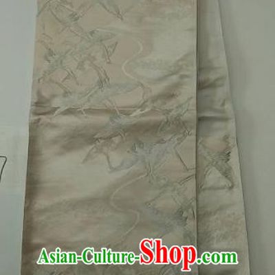 Japanese Traditional Wafuku Waistband Kimono Yukata White Brocade Belts for Women