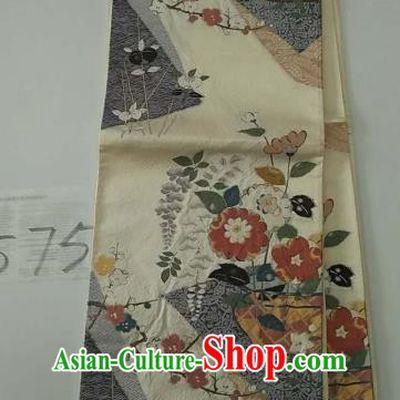 Japanese Traditional Wafuku Waistband Kimono Yukata Embroidered Brocade Belts for Women