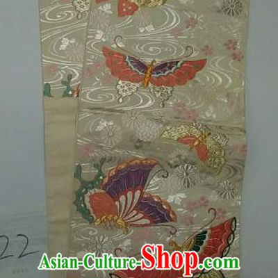 Japanese Traditional Wafuku Waistband Kimono Yukata Embroidered Butterfly Brocade Belts for Women