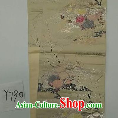 Japanese Traditional Waistband Kimono Yukata Dress Wafuku Embroidered White Brocade Belts for Women