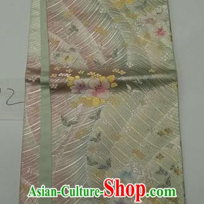 Japanese Traditional White Waistband Kimono Yukata Dress Wafuku Embroidered Brocade Belts for Women
