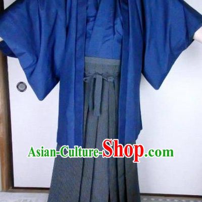 Japanese Samurai Kimonos Male Yukata Traditional Wafuku Hakama Haori Costume for Men