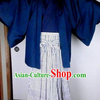 Japanese Garment Samurai Kimono Male Yukata Traditional Wafuku Hakama Haori Costume for Men