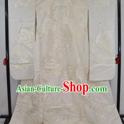 Ancient Japanese Wedding Garment Shiromuku Furisode Kimonos Traditional Yukata Dress Costume for Women