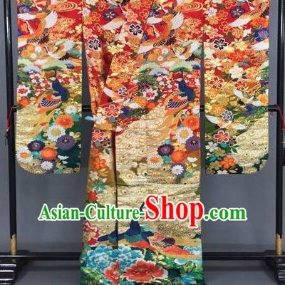 Ancient Japanese Wedding Garment Palace Iromuji Furisode Kimonos Traditional Yukata Dress Costume for Women