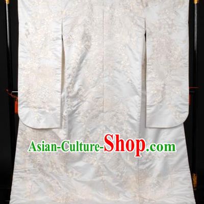 Ancient Japanese Empress Wedding Garment Palace Shiromuku Furisode Kimonos Traditional Yukata Dress Costume for Women