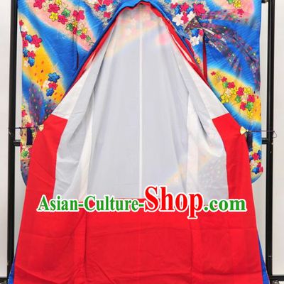 Ancient Japanese Geisha Garment Courtesan Furisode Kimonos Traditional Yukata Dress Costume for Women