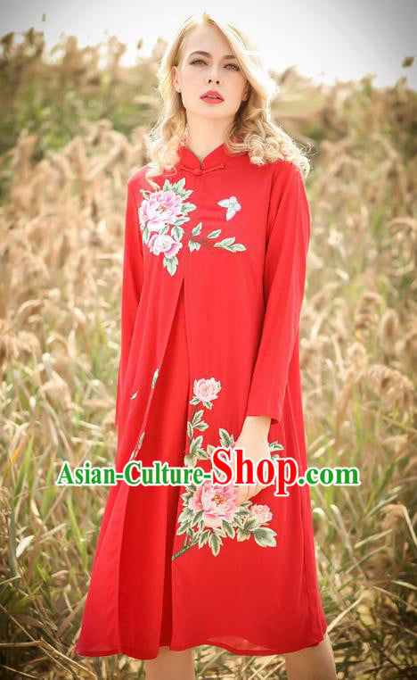 Traditional Ancient Chinese Young Women Cheongsam Dress Republic of China Tangsuit Stand Collar Blouse Dress Tang Suit Clothing Traditional Ancient Chinese Young Women Cheongsam Dress Republic of China Tangsuit Stand Collar Blouse Dress Tang Suit Clothing