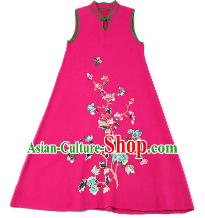 Traditional Ancient Chinese Young Women Cheongsam Dress Republic of China Tangsuit Stand Collar Blouse Dress Tang Suit Clothing
