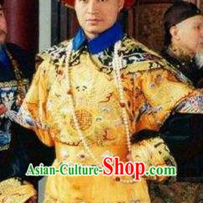Chinese Traditional Historical Costume China Qing Dynasty Prince Regent Dorgon Embroidered Clothing