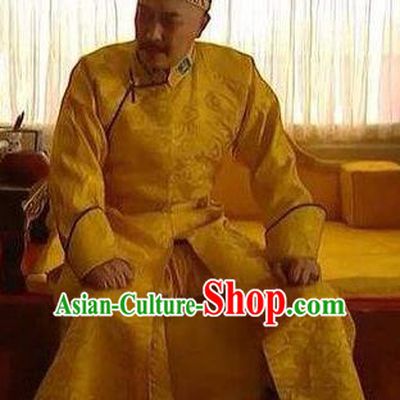 Chinese Traditional Historical Costume China Qing Dynasty Yongzheng Emperor Embroidered Informal Clothing