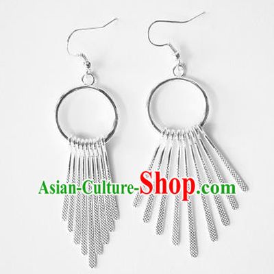 Traditional Chinese Miao Nationality Tassel Earrings Hmong Accessories Eardrop for Women