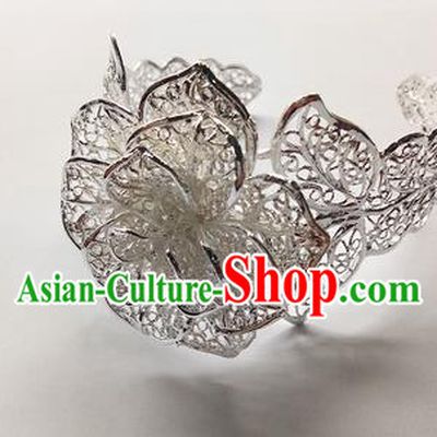 Traditional Chinese Miao Nationality Bracelet Hmong Female Accessories Sliver Bangle for Women