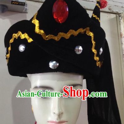 Traditional Chinese Zhuang Nationality Hair Accessories Hats Yi Ethnic Minority Headwear for Men