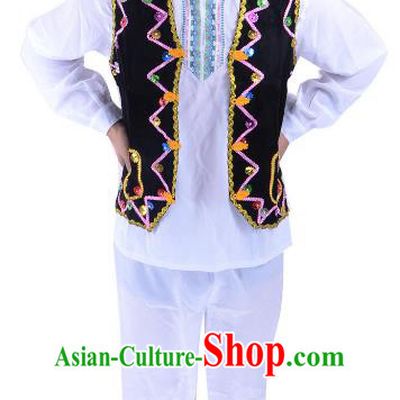 Traditional Chinese Uyghur Nationality Dance Costume, Chinese Uigurian Minority Folk Dance Clothing for Men