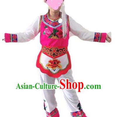 Traditional Chinese Bai Nationality Performance Clothing Ethnic Folk Dance Embroidered Costume for Women