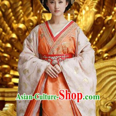 Chinese Ancient Han Dynasty Empress Chen A-jiao Hanfu Dress Replica Costume for Women