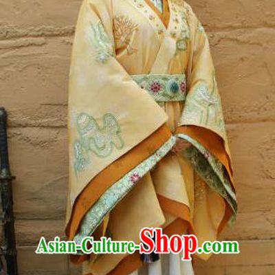 Ancient Chinese Han Dynasty Palace Lady Countess of Major General Wei Qing Hanfu Dress Replica Costume for Women