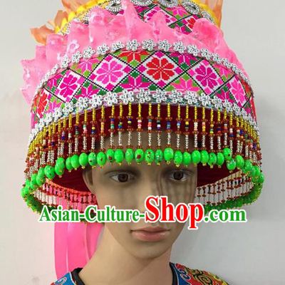 Traditional Chinese Yi Nationality Hats Hair Accessories Ethnic Headwear for Women