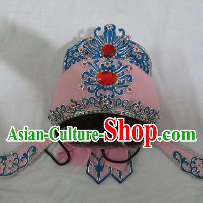 Traditional Chinese Beijing Opera Niche Hair Accessories Pink Hats Peking Opera Young Men Headwear