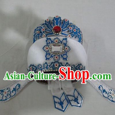 Traditional Chinese Beijing Opera Niche Hair Accessories Peking Opera Young Men White Hats Headwear