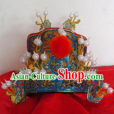 Traditional Chinese Beijing Opera Emperor Hair Accessories Peking Opera Golden Hats Headwear