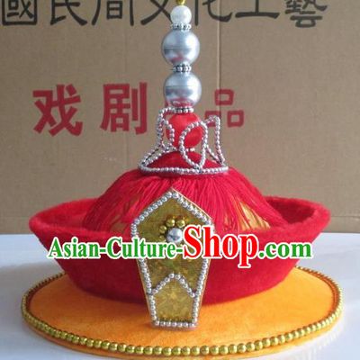 Traditional Chinese Beijing Opera Qing Dynasty Emperor Hats Hair Accessories Peking Opera Headwear