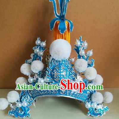 Chinese Traditional Beijing Opera Female General Helmet Peking Opera Warrior Hats Headwear