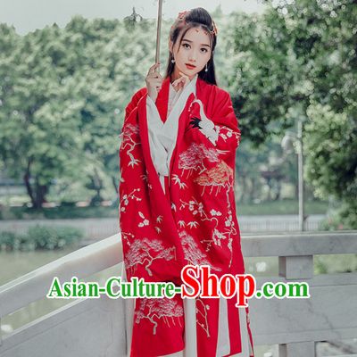 Top Traditional Hanfu Dress Embroidered Crane Clothing Daxiushan Formal Wear of Royal Chinese Women