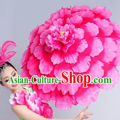 Chinese Folk Dance Props Accessories Stage Performance Peony Umbrellas for Women