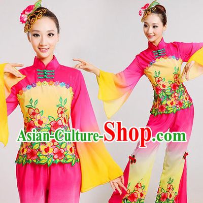 Traditional Chinese Folk Dance Costume, Chinese Yangko Drum Dance Clothing for Women