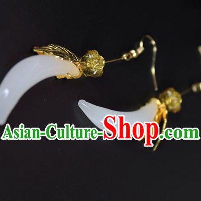 Chinese Ancient Handmade Earrings Accessories Moon Tassel Eardrop for Women
