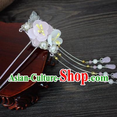 Chinese Ancient Handmade Hair Accessories Flowers Tassel Step Shake Hairpins for Women
