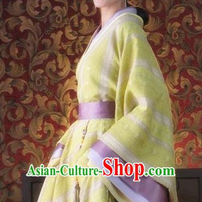 Ancient Chinese Han Dynasty Empress Wang Zhi Traditional Replica Costume Queen Hanfu Dress for Women