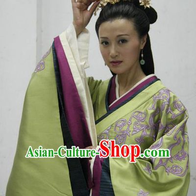 Ancient Traditional Chinese Han Dynasty Empress Dowager Bu Replica Costume Hanfu Dress for Women