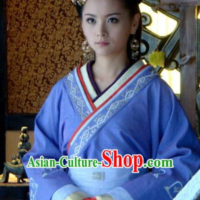 Ancient Traditional Chinese Han Dynasty Imperial Concubine of Liu Qi Replica Costume Hanfu Dress for Women