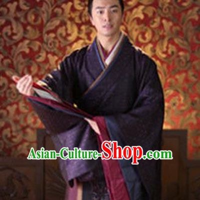 Traditional Ancient Chinese Han Dynasty Nobility Childe Lv Lu Replica Costume for Men