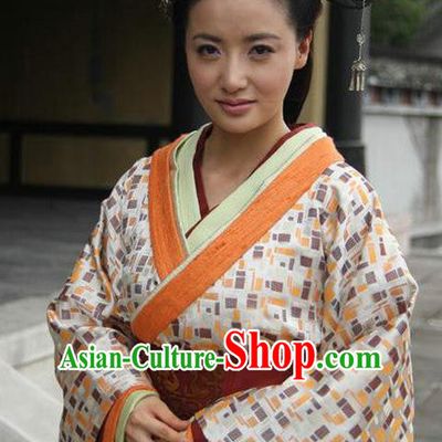 Ancient Traditional Chinese Han Dynasty Palace Lady Replica Costume Hanfu Dress for Women