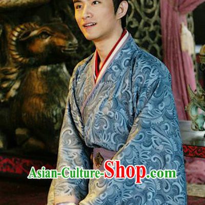 Traditional Ancient Chinese Han Dynasty Royal Highness Liu Wu Replica Costume for Men