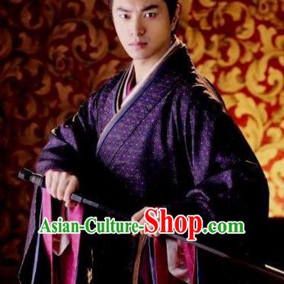 Traditional Ancient Chinese Han Dynasty Consort Clan Lv Lu Replica Costume for Men
