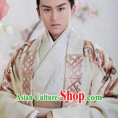 Traditional Ancient Chinese Han Dynasty General Wei Ying Replica Costume for Men