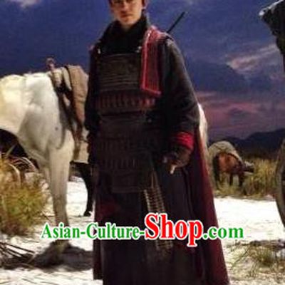 Traditional Ancient Chinese Han Dynasty Guangwu Emperor Liu Xiu Armor Replica Costume for Men